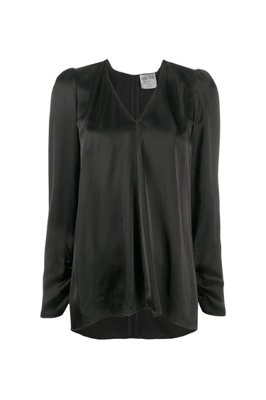 Viscose Cloquet Satin V Neck Shirt-Shirt-forte_forte-Debs Boutique